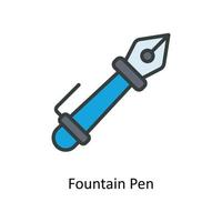 Fontana penna vettore riempire schema icone. semplice azione illustrazione azione