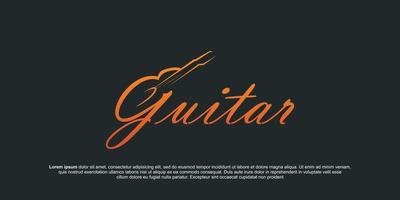 chitarra logo design vettore azione illustrazione . chitarra negozio logo . roccia musica Festival logo
