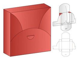 disegno del modello fustellato di imballaggio della scatola. Modello 3d vettore