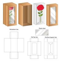 disegno del modello fustellato di imballaggio della scatola. Modello 3d vettore