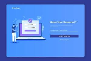 l'uomo confuso ha dimenticato la sua password per una pagina web vettore