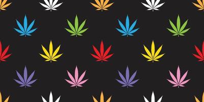 marijuana canapa senza soluzione di continuità modello erba foglia vettore isolato sfondo sfondo colorato