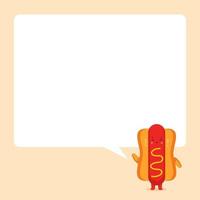 simpatico hot dog con fumetti vettore