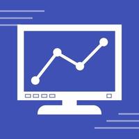 grafico linea schermo vettore icona