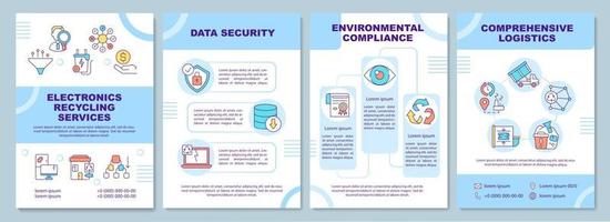 modello di brochure per servizi di riciclaggio di elettronica vettore