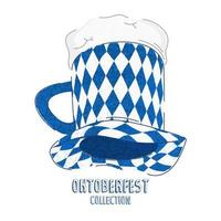 piatto mano disegnato illustrazione. oktoberfest festa cappello. tradizionale Tedesco provato cappello. vettore