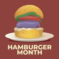 nazionale Hamburger mese saluto design modello. Hamburger vettore illustrazione. Hamburger design modello.