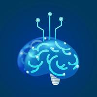 futuristico ai cervello adatto per futuro arte e tecnologia, 3d vettore