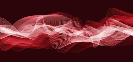 onda sonora digitale rosso scuro scala richter bassa e alta su sfondo nero, diagramma delle onde di tecnologia e terremoto e concetto di cuore in movimento, design per studio musicale e scienza, illustrazione vettoriale. vettore