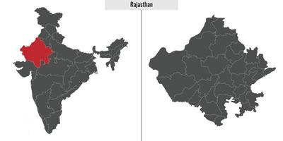 carta geografica stato di India vettore