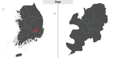 carta geografica stato di Sud Corea vettore