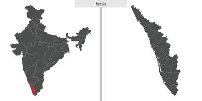 carta geografica stato di India vettore