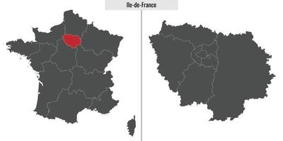 carta geografica regione di Francia ile de Francia vettore