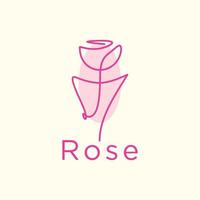 romantico rosa design logo con unico concetto vettore illustrazione