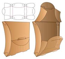 disegno del modello fustellato di imballaggio della scatola. Modello 3d vettore