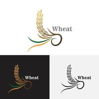 Grano grano agricoltura logo design per forno attività commerciale modello vettore