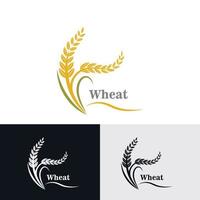 Grano grano agricoltura logo design per forno attività commerciale modello vettore