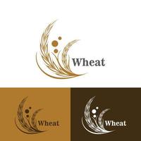 Grano grano agricoltura logo design per forno attività commerciale modello vettore