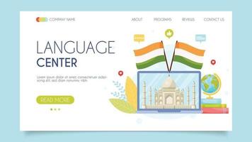 concetto di centro linguistico india vettore