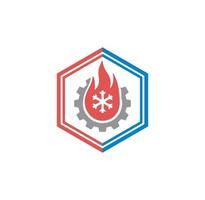 design del logo di raffreddamento e riscaldamento hvac vettore