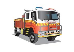disegno del fumetto del camion di soccorso antincendio vettore
