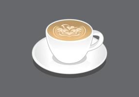 una tazza di caffè espresso cappuccino macchiato tazza bianca isolato sfondo nero design vettore