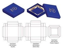 disegno del modello fustellato di imballaggio della scatola. Modello 3d vettore
