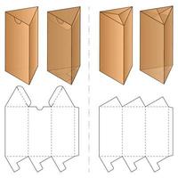 disegno del modello fustellato di imballaggio della scatola. Modello 3d vettore