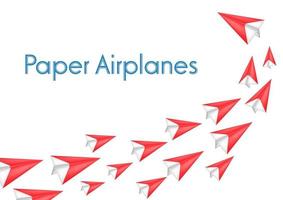 aeroplani di carta rossa vettore