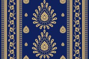 etnico modello. fazzoletto modello. seta collo sciarpa. bandana Stampa. foulard. floreale Vintage ▾ stile. indonesiano batik. tessile, tessuto, piastrella, vestiario. tribale struttura. vettore. blu, rosso, oro, giallo. vettore