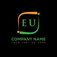 Unione Europea lettera logo creativo design. Unione Europea unico design. vettore