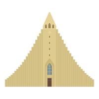 città Chiesa icona cartone animato vettore. Islanda viaggio vettore