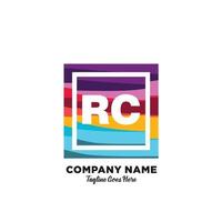 rc iniziale logo con colorato modello vettore. vettore