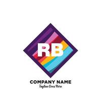 rb iniziale logo con colorato modello vettore. vettore