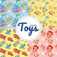 oggetti per bambini, giochi, barche, treni, tutti i giocattoli oggetti per bambini vettore