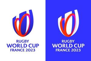vettore logo di Rugby mondo tazza 2023 nel Francia. tbilisi, Georgia - marzo 27, 2023.