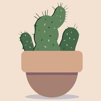 piccolo cactus pianta nel un' vaso vettore