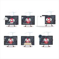 cartone animato personaggio di video giocare pulsante con vario capocuoco emoticon vettore