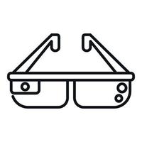 casco attrezzatura icona schema vettore. virtuale bicchieri vettore