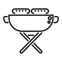 bbq posto icona schema vettore. cucinare arrosto vettore