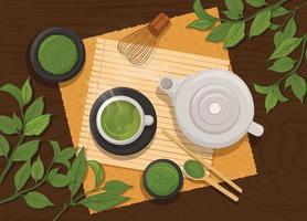 verde tè tema Cinese verde tè illustrazione sfondo arte design vettore