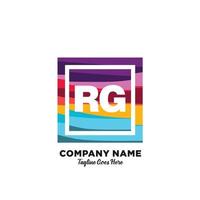 rg iniziale logo con colorato modello vettore. vettore