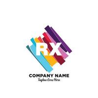 rx iniziale logo con colorato modello vettore. vettore