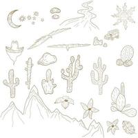 Arizona deserto paesaggio cactus montagne Aquile vettore