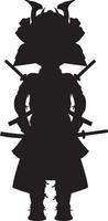 giapponese samurai guerriero nel silhouette storia illustrazione vettore