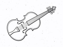 mano disegnato scarabocchio di classico violino senza un' arco vettore