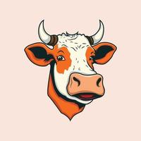 cartone animato mucca vettore portafortuna personaggio logo avatar illustrazione