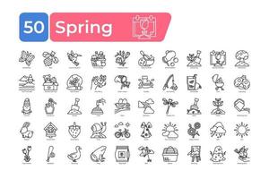 primavera icone pacchetto. magro linea icone impostare. pulito e semplice vettore icone
