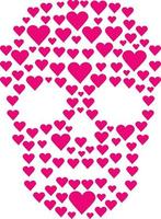 teschio di San Valentino con cuore, magliette di design vintage grunge vettore