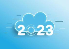 Infografica concetto 2023 anno. caldo tendenze, prospettive nel nube calcolo Servizi e tecnologie, grande dati Conservazione, comunicazione. vettore illustrazione.